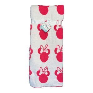 Disney Minnie Mouse HOT PINK Throw Blanket Double Sided Snuggle Soft NWT